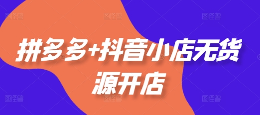 拼多多+抖音小店无货源开店，包括：选品、运营、基础、付费推广、爆款案例等(更新25年11月)-优优云网创