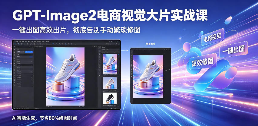 GPT-Image2电商视觉大片实战课,一键出图高效出片,彻底告别手动繁琐修图-优优云网创