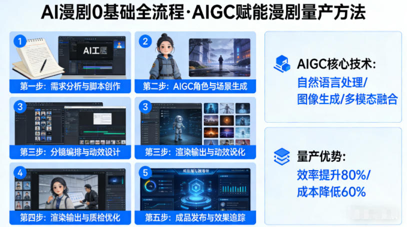 AI漫剧0基础全流程,快速掌握AIGC赋能的漫剧量产方法