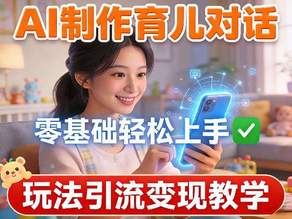 AI制作育儿对话,零基础轻松上手,玩法引流变现教学-优优云网创