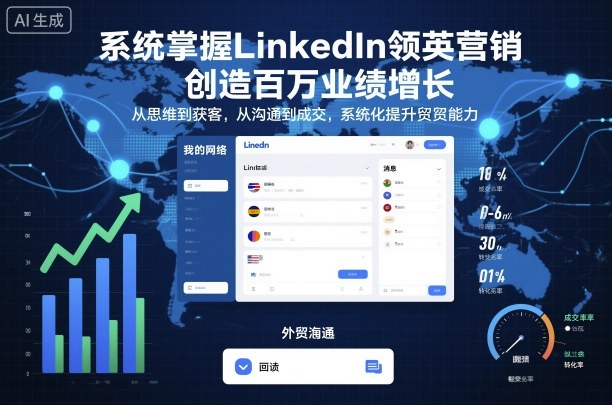 系统掌握LinkedIn领英营销，创造百万业绩增长，从思维到获客，从沟通到成交，系统化提升外贸能力-优优云网创