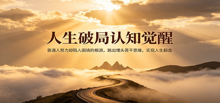 人生破局认知觉醒,普通人努力却陷入困境的根源,跳出埋头苦干思维,实现人生翻盘-优优云网创