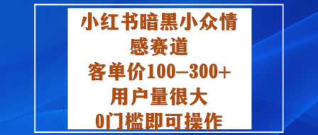 小红书暗黑小众情感赛道,客单价100-300+用户量很大,0门槛即可操作