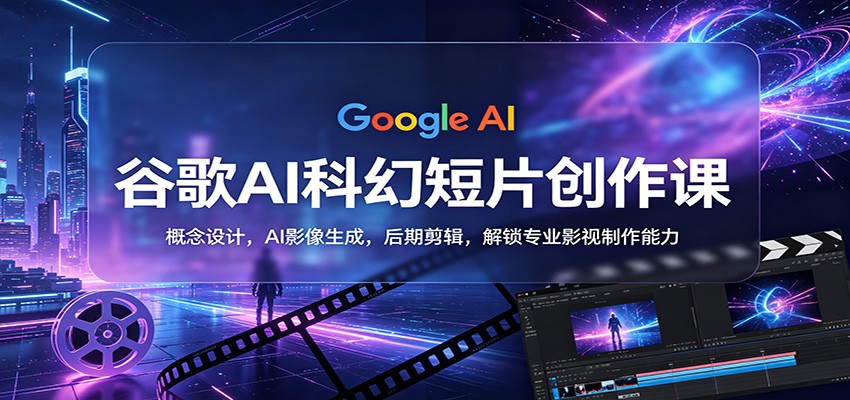 谷歌AI科幻短片创作课:概念设计,AI影像生成,后期剪辑,解锁专业影视制作能力-优优云网创