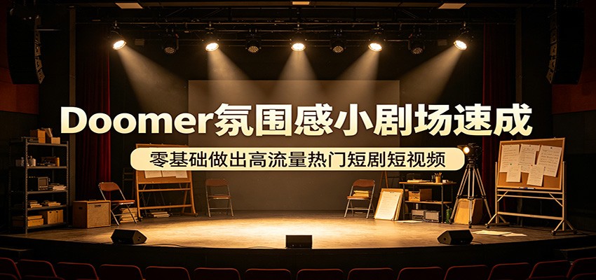 Doomer氛围感小剧场速成,零基础做出高流量热门短剧短视频-优优云网创