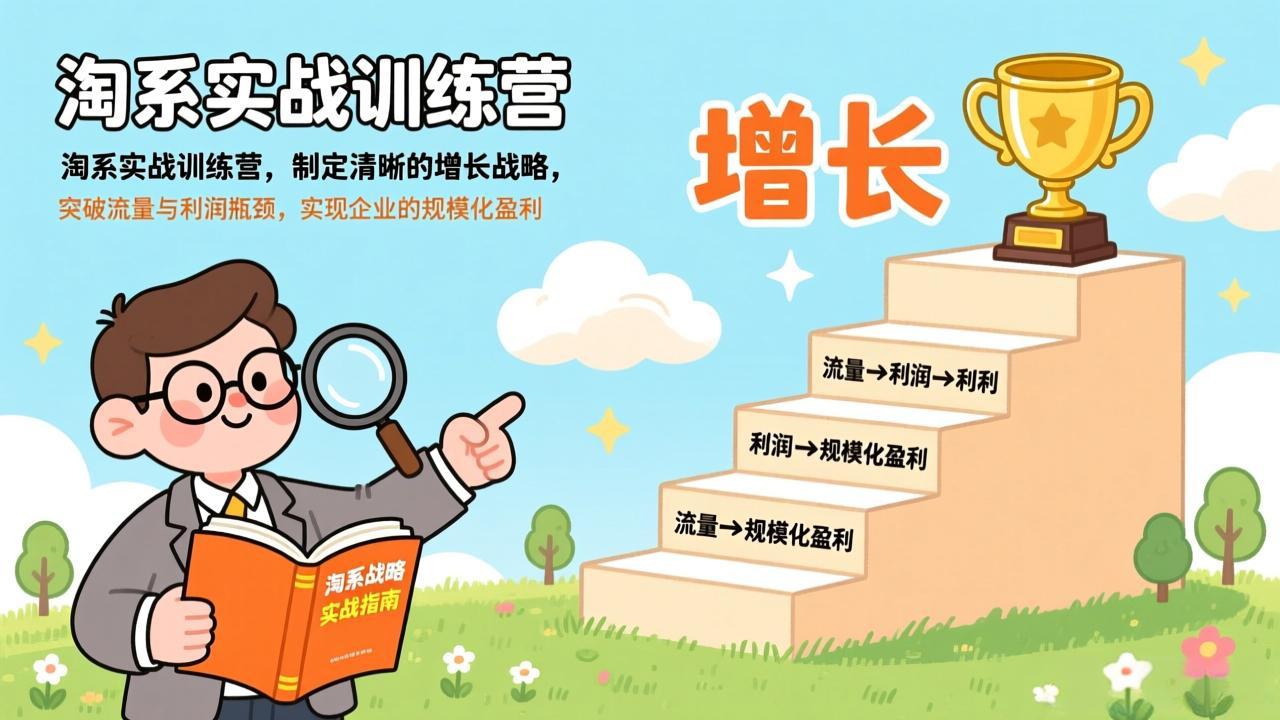 淘系实战训练营,制定清晰的增长战略,突破流量与利润瓶颈,实现企业的规模化盈利-优优云网创