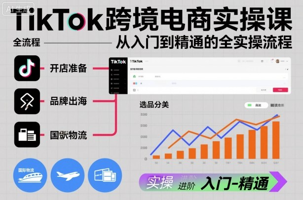TikTok跨境电商实操课，从入门到精通的全实操流程