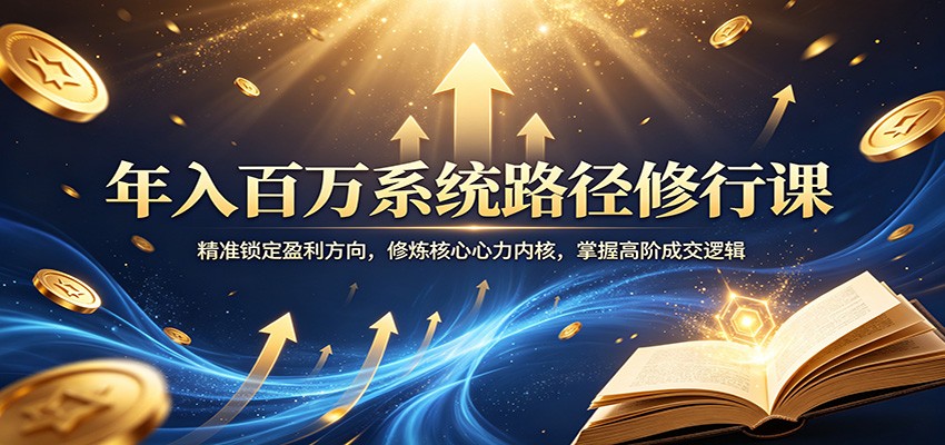 年入百万系统路径修行课：精准锁定盈利方向，修炼核心心力内核，掌握高阶成交逻辑-优优云网创