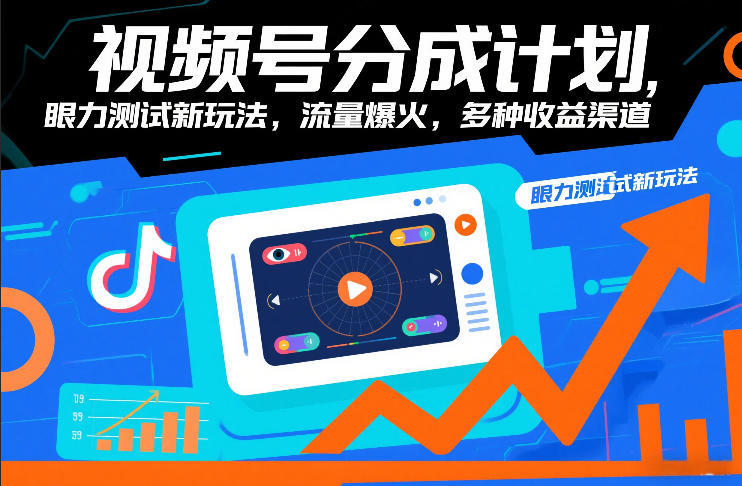 视频号分成计划,眼力测试新玩法,流量爆火,多种收益渠道